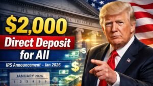 IRS today announced $2,000 Direct Deposit for All – Jan 2026 New Payment Schedule and Eligibility Guide