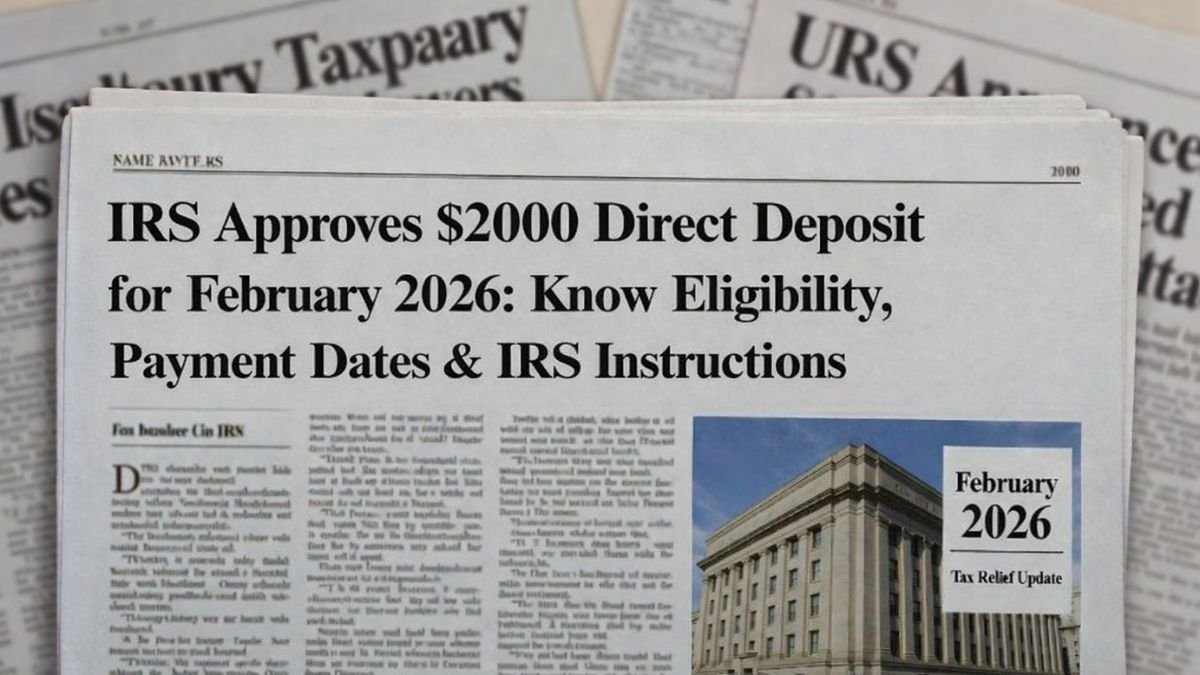 IRS Approves $2000 Direct Deposit for February 2026: Know Eligibility, Payment Dates & IRS Instructions