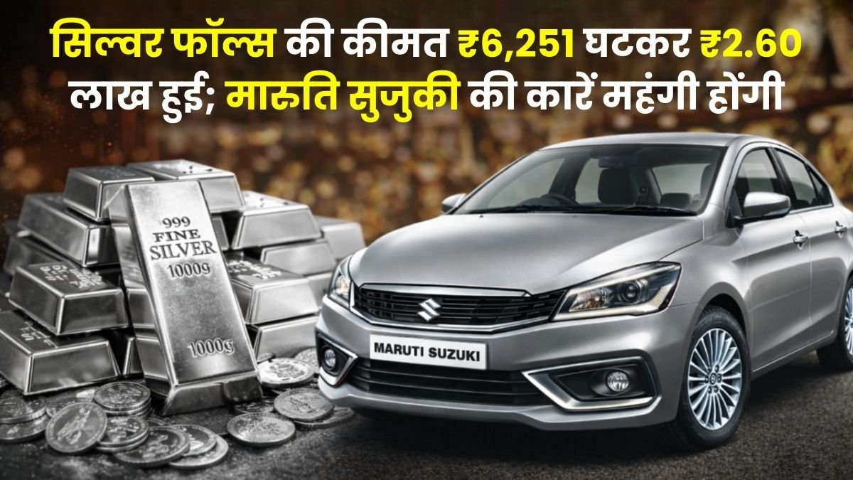 Silver falls की कीमत ₹6,251 घटकर ₹2.60 लाख हुई